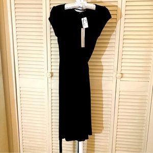 NWT Diane Von Furstenberg Cap Sleeve Wrap Dress in Black.  Size 10